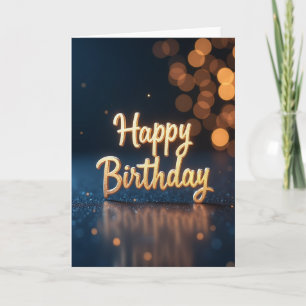 Cartão de Aniversário com Bokeh Luminoso