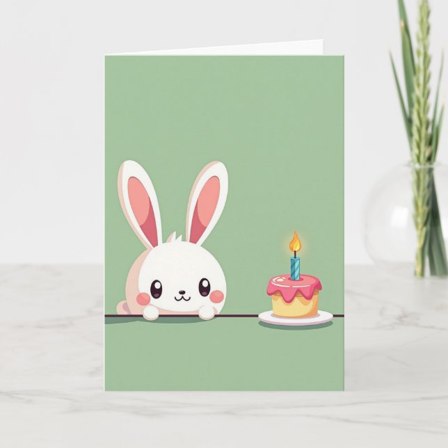 Cartão de Aniversário com Bolo (Frente)
