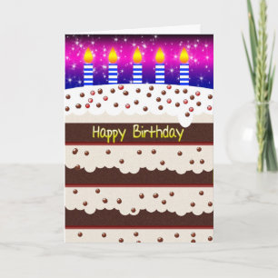 Cartão De Aniversário Com Bolo De Aniversário D