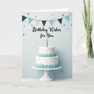 Cartão de Aniversário com Bolo de Aqua