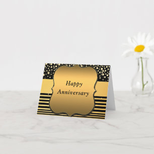 Cartão de aniversário com brilho brilhante Dourado