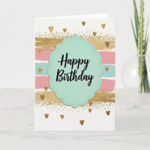 Cartão de Aniversário com Brilho Pastel