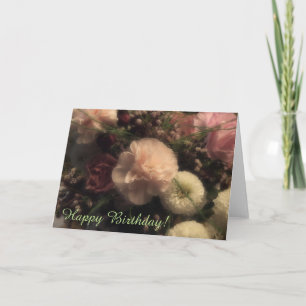 Cartão de Aniversário com Buquê Floral