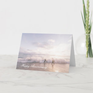 Cartão de aniversário com Casal em execução na pra