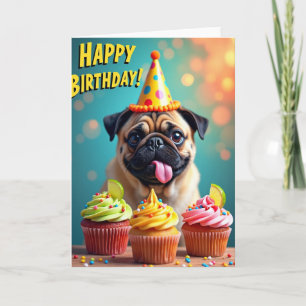 Cartão de Aniversário com Chapéu de Cachorro Corça