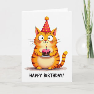 Cartão de Aniversário com Chapéu de Festa