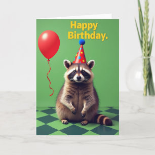 Cartão de aniversário com chapéu de festa de criat