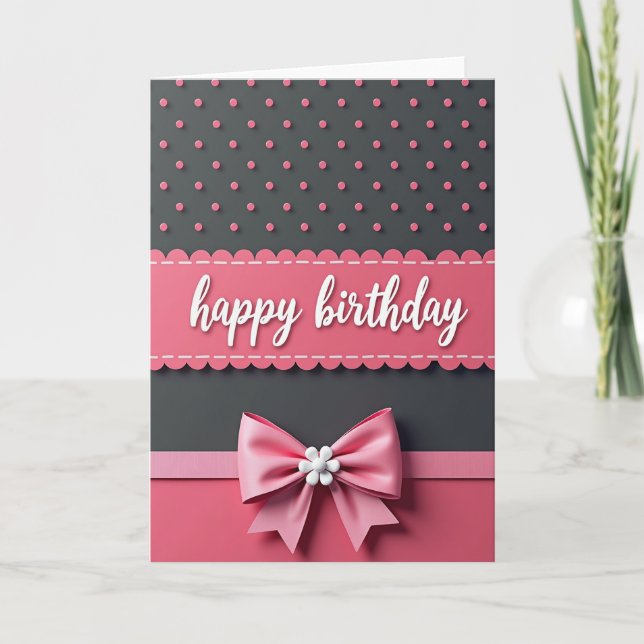 Cartão de Aniversário com Círculos Elegantes (Frente)