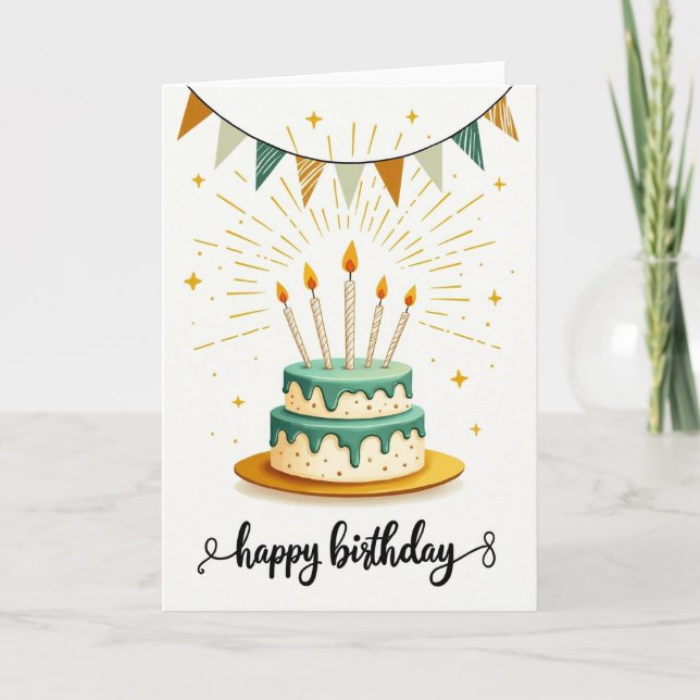 Cartão de Aniversário com Cobertura Doce (Frente)