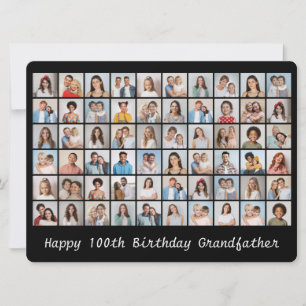 Cartão de Aniversário com Colagem de 60 Fotos Adic