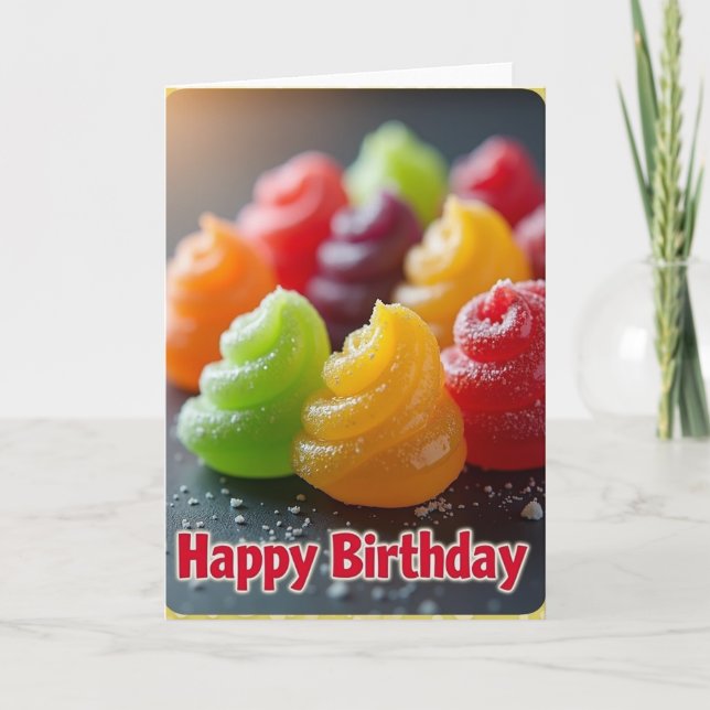 Cartão de Aniversário com Confeitaria Doce (Frente)