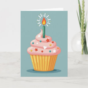 Cartão de Aniversário com Confeitos
