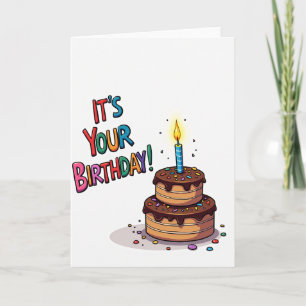 Cartão de Aniversário com Confeitos Coloridos