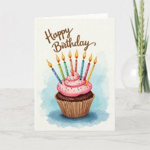 Cartão de Aniversário com Confeitos Coloridos