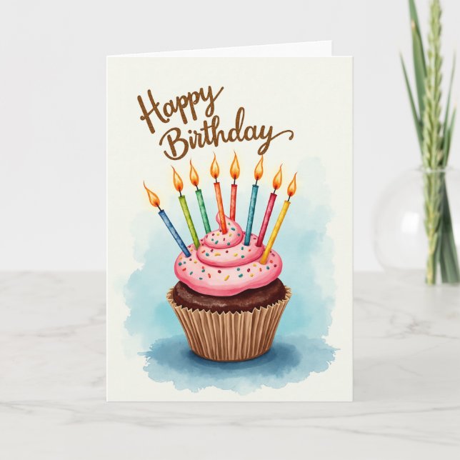Cartão de Aniversário com Confeitos Coloridos (Frente)