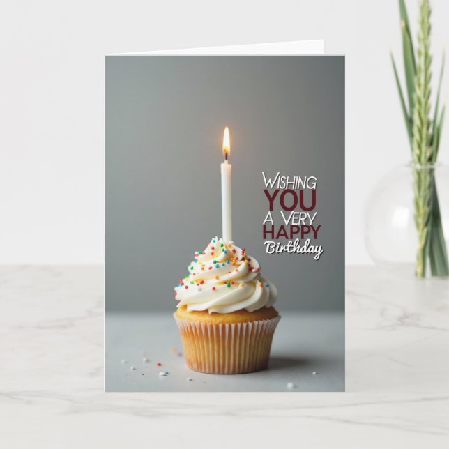 Cartão de Aniversário com Confeitos Doces (Frente)