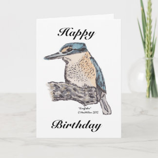 Cartão de Aniversário com Cores Aquáticas do Kingf