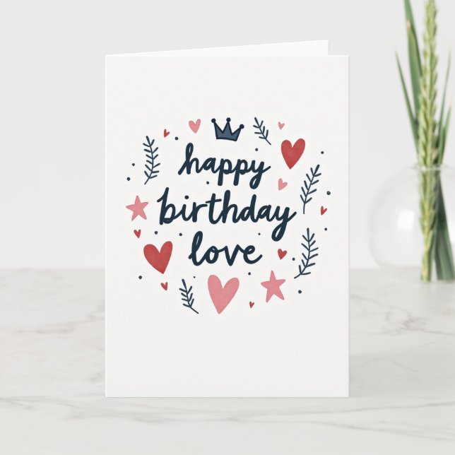 Cartão de Aniversário com Coroa (Frente)
