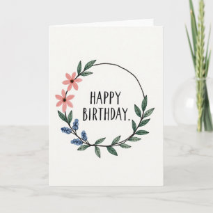 Cartão de Aniversário com Coroa Elegante
