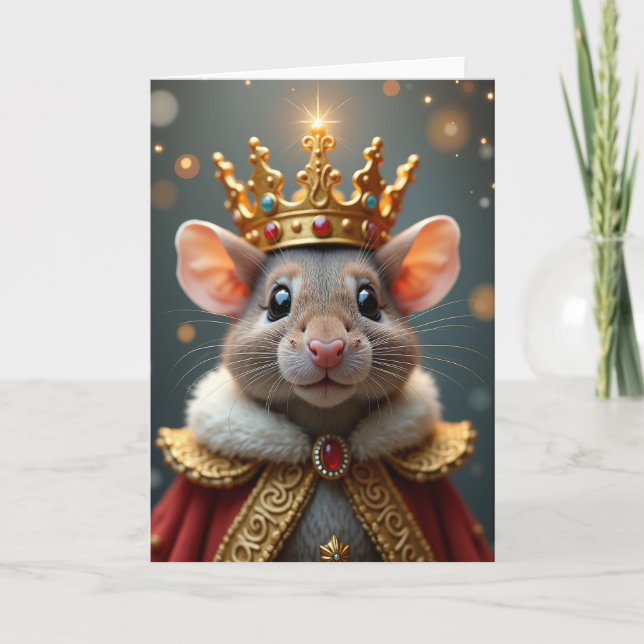 Cartão de Aniversário com Coroa Real (Frente)