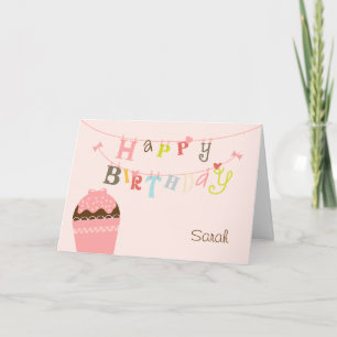 Cartão de Aniversário com Cupcake