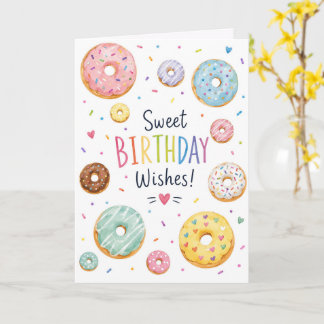 Cartão de Aniversário com Desejos Doces de Anivers