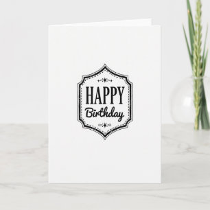 Cartão de Aniversário com Emblema Vintage