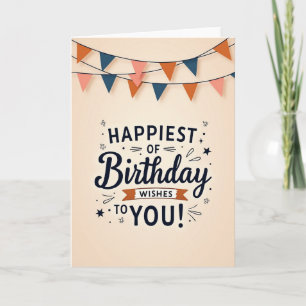Cartão de Aniversário com Faixa Mais Feliz