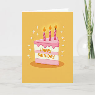 Cartão de Aniversário com Fatia Radiante