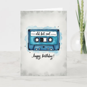 Cartão de Aniversário com Fita de Aquarela