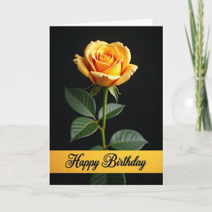 Cartão de Aniversário com Flor Brilhante