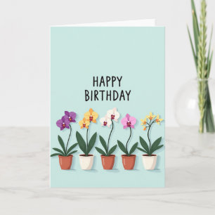 Cartão de Aniversário com Flor Poted