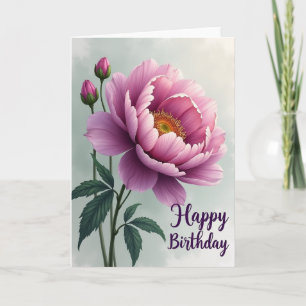 Cartão de Aniversário com Flor Radiante