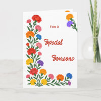 Cartão de Aniversário com Flores de Cravo para Alg