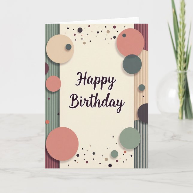 Cartão de Aniversário com Formas Doces (Frente)