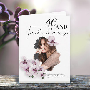 Cartão de aniversário com foto de orquídea 46 & Fa