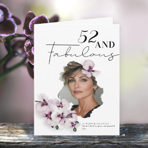 Cartão de aniversário com foto de orquídea 52 & Fa