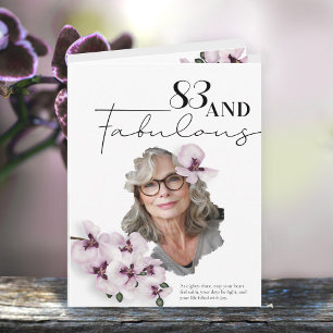 Cartão de aniversário com foto de orquídea fabulos