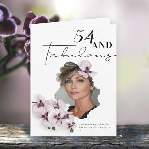 Cartão de aniversário com foto de orquídea fabulos