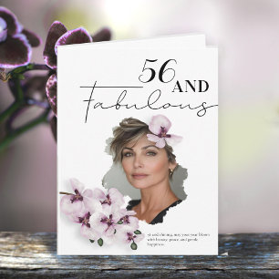 Cartão de aniversário com foto de orquídea fabulos