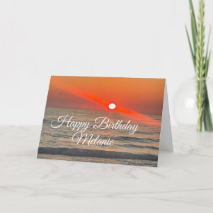 Cartão de Aniversário com Fotografia de Pôr do Sol
