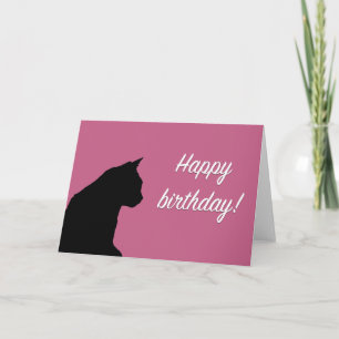 Cartão de aniversário com gato preto - fundo
