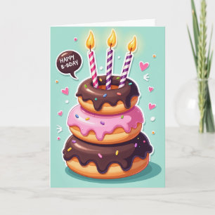 Cartão de Aniversário com Glacê Festivo