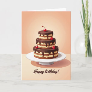 Cartão de Aniversário com Gota de Chocolate