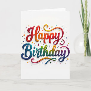 Cartão de Aniversário com Gradiente Jubiloso