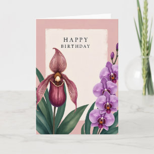 Cartão de aniversário com ilustração de lavanda