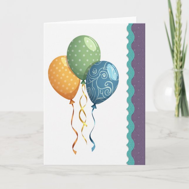 Cartão de Aniversário com Ilustração de Orbe Paste (Frente)