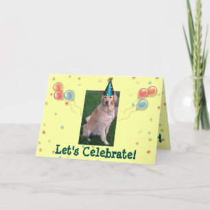 Cartão De Aniversário Com Jake O Retriever De Ouro