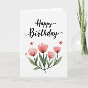 Cartão de Aniversário com Letra Artesanal