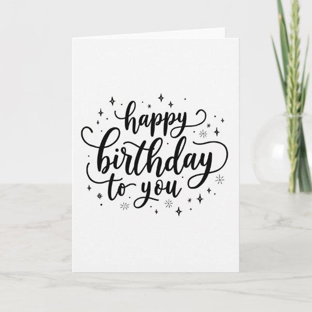 Cartão de Aniversário com Letra Artística (Frente)